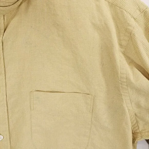 Vintage Chaps Ralph Lauren Dress Shirt Mens Extra Large Tan Check Button Up Top - Picture 11 of 11